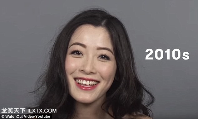 2010s: 韩国流行文化席卷而来，女性开始模仿明星的迷离眼神，白皙水灵的脸庞和长又卷的发型